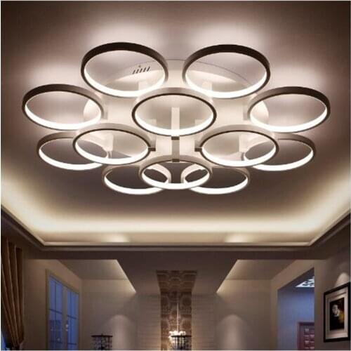 Modern Acrylic Circle rings designer led ceiling lights lamp for living room bedroom Remote control ceiling lamp fixtures