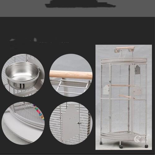 Super large grey and black parrot cage large cage corner breeding cage King Kong sunflower starling birds nest 62*62*185cm