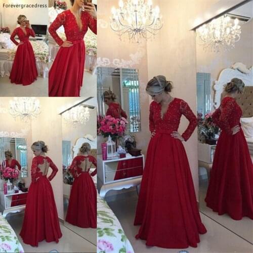 Dark Red Prom Dress A Line Backless Long Sleeves Chiffon Special Occasion Dress Party Gown vestidos de fiesta