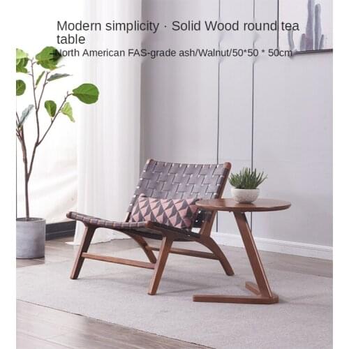 Solid wood with a few sofas and tables, living room mini coffee table corners,C-shaped round tables, and black walnut simplicity