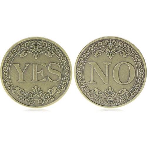 Party Toys YES or NO Commemorative Coin Floral YES NO Letter Coin Classic Magic Tricks TOYS