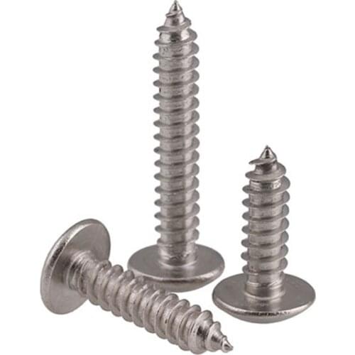 GuHua 201 Stainless Steel Cross Truss Head Self Tapping Wood Screw Phillips Large Pan Head Tapping Screws M3M4M5 50pcs