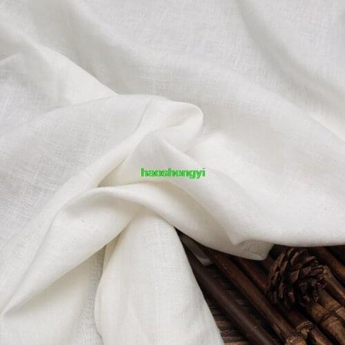 High quality white sand-washed hemp material ethnic style pure hemp garment fabric