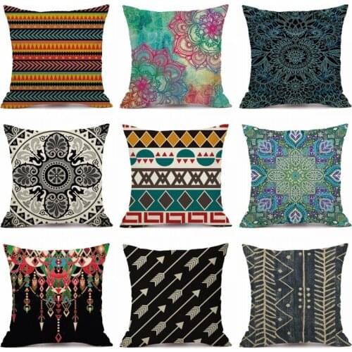 XUNYU Colorful Geometric Pattern Cushion Cover Linen Throw Pillow Cover Car Home Decorative Pillowcase KQ017