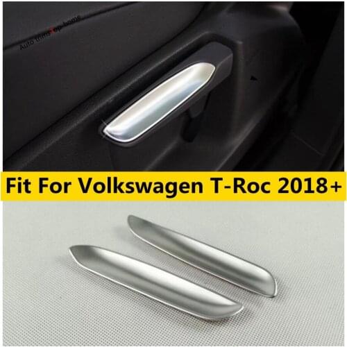 Yimaautotrims Seat Chair Backrest Adjustment Handle Strip Cover Trim For VW Volkswagen T-Roc 2018 2019 2020 2021 Matte Interior
