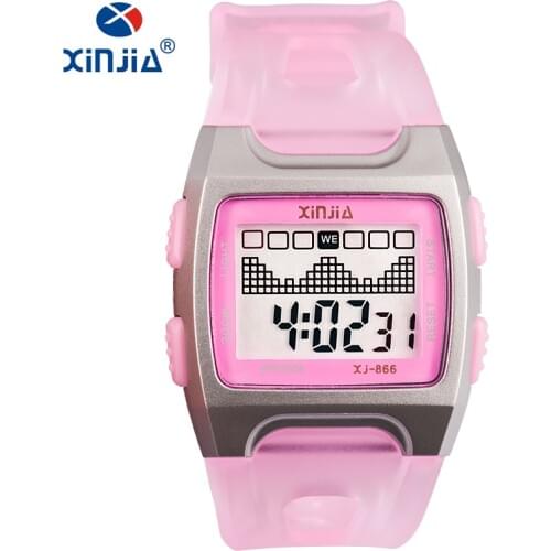 XINJIA Fashion Casual Jelly LED Digital Watch For Women Super 50M Waterproof Cute Children Kid Swimming Lady Plastic Shock