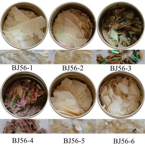 1Jar Nail Art Shell Tiny Pieces Shell Stones in Metal Jar Thin Big Shell Pieces Nail Art Shell Deco BJ56