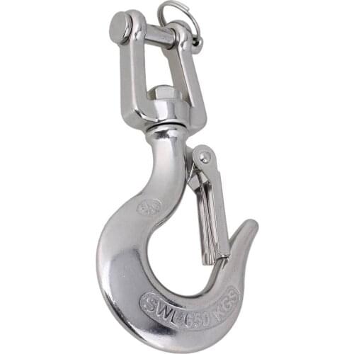 1Pcs Silver 304 Stainless Steel Trigger Clevis Swivel-Eye Lifting Snap Tone Hook with 650KG Working Load Limit