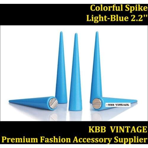 10pc 55mm Cone Spikes Screwback Studs Leathercraft Rock DIY Stud Light-Blue