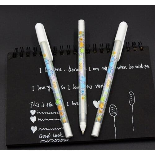 10 PCS New Lovely White Ink Photo Album Gel Pen Stationery Office Learning Unisex Wedding Pens Gift For Kids Writing Supplies