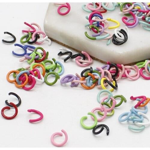 100pcs colored iron paint 12×8mm open ring hand-connected keychain jewelry pendant chain DIY connecting ring jewelry