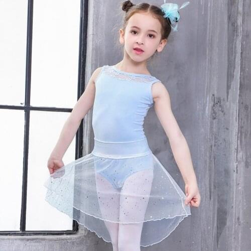 2pcs Sleeveless Bodysuit Ballet Leotard+Skirt Girls Ballet Dance Dress Gymnastics Leotard Costume Child Ballet Clothes For Girls