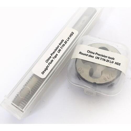 2pcs HSS Left Hand thread tap and die set UNC7/16 7/16 UNC UNC7/16-18 unified straight flute taps Dies sets UNF7/16-20 7/16-20
