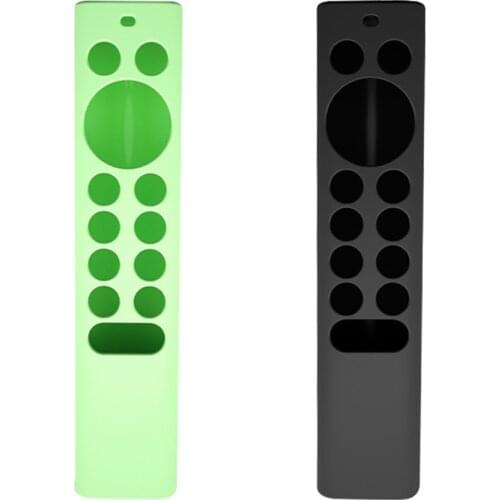 2X Home TV Remote Control Dustproof Silicone Case For Nvidiashield TV Pro / 4K HDR Remote Control Luminous Green & Black