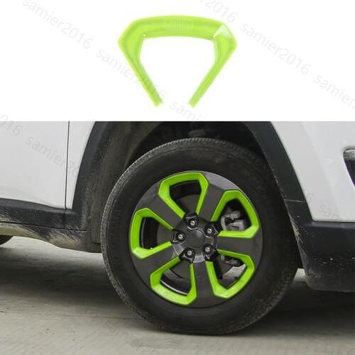 20pcs Green ABS Fit For Jeep Compass 2017 Wheel Round Decorator Frame Cover Trim