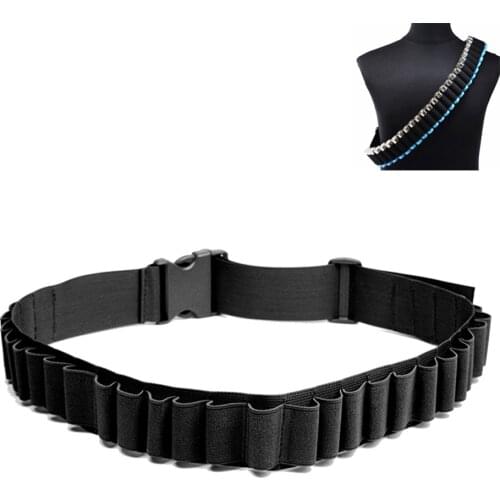 25 Rounds Tactical Shotgun Belt Military Hunting Airsoft Bullet Ammo Shell Belt 12 Gauge Holder Cartridge Belt