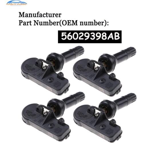 4 PCS 56029398AB For Jeep Grand Cherokee Wrangler Fiat 500 Freemont JF TPMS Tire Pressure Monitoring System Sensor 433MHZ auto