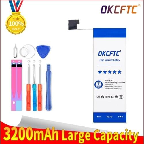 OKCFTC 3200mAh High Capacity Phone Battery For iPhone 5 Replacement Batterie +Tool