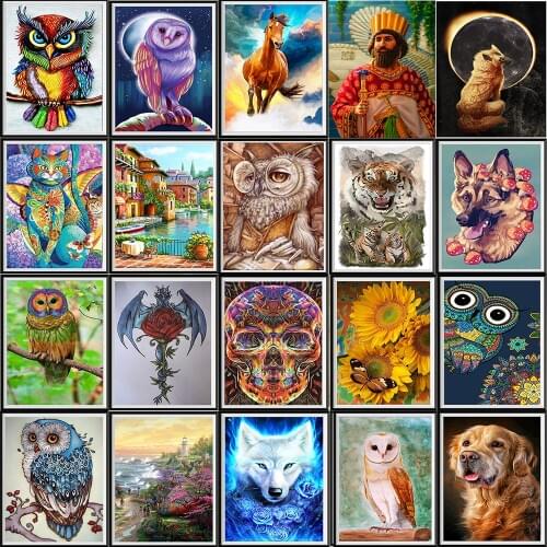 5D diamond painted full diamond animal round diamond mosaic pattern home decoration DIY handmade