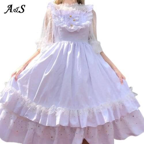Anbenser Gothic Jsk Lolita Dress Women Japanese Sweet Cute Kawaii Sleeveless Vintage Victorian Lace Princess Tea Party Dresses