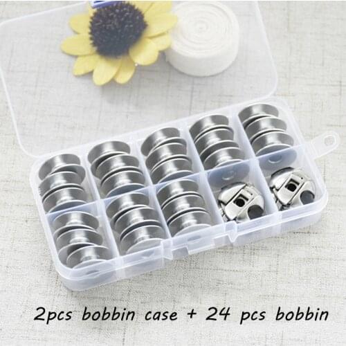 BC-DB1-NBL 2 PCS Bobbin Case + 24 PCS Bobbin High Quality Single Needle Flat Sewing Machine Parts