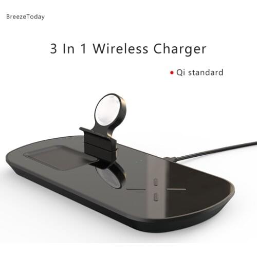 3 in 1 Qi Fast Charging Wireless Charger For Apple Watch iWatch 1 2 3 4 5 iPhone 12 11 X XS XR 8 Airpods Pro 2 For Samsung S20