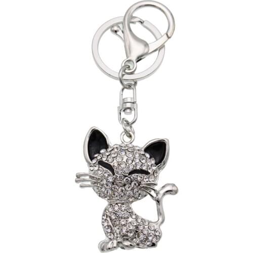 10pcs/lot cat keychain cute key chain for women creative portachiavi chaveiro bag charm llaveros mujer free shipping