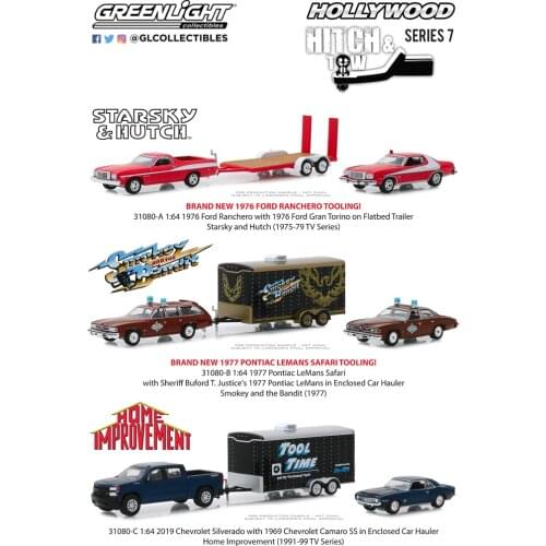 GreenLight 1:64 Holly wood Hit ch and Tow 7 boutique alloy car toys for children kids toys Model original box
