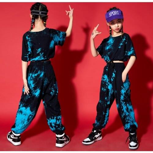 ChildrenS Day Jazz Street Dance Wear Fashion Hip Hop Dance Costumes For Kids Summer Girls Short Sleeved Hiphop Outfits DQS7060