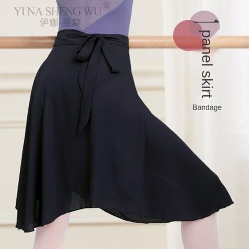 Adults Ballet Skirt Elegant Women Tie rope Bust Chiffon Dance Skirts Lyrical Soft Ballet Dress Translucent Dance Costumes New