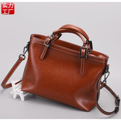 Leather Contracted Commuter Euramerican Style Women Bag New Fashion All-Match Luxury Handbag Large Capacity Shoulder Bags