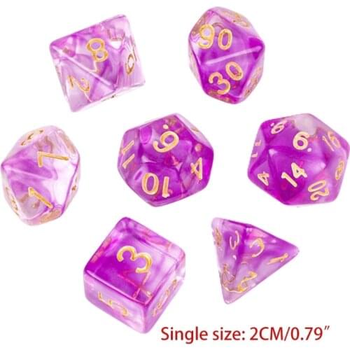 7 Pieces Astrology Dice Astrological Dice Dice Resin Polyhedral Pearl Pattern Dice for Divination Astrology