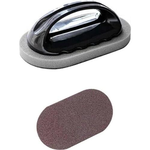 Multifunctional Nano Emery Sponge With Handle Tableware Decontamination Cleaning Brush Kitchenware Derusting Tool