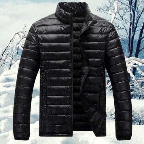 2020 Men Fashion Autumn Winter Jacket Down Coat Solid color Stand collar Casual Coat Down Coat for Men