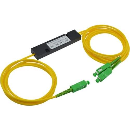 Free Shipping 1*2 FBT Fiber Optic Splitter SC/APC 1310/1550nm Dual Window 50/50 Ratio ABS Box Type 1x2 FBT Coupler