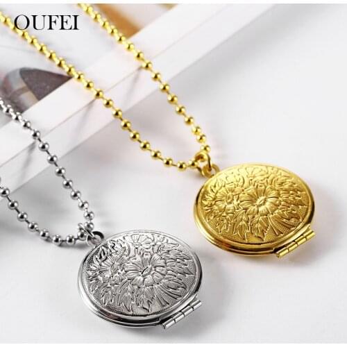 OUFEI Fashion Necklaces 2019 Photo Frame Necklace Stainless Steel Woman Jewelry Accessories Mass Effect Choker Free Shipping