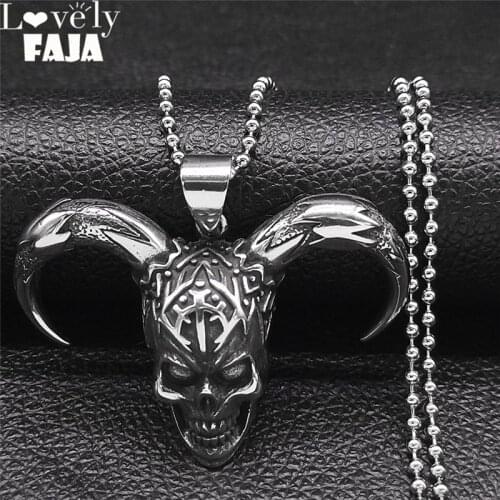 Soldier Skeleton Stainless Steel Necklace Chain Women/Men Silver Color Locomotive Necklaces Jewelry collier inoxydable NZZ249S03