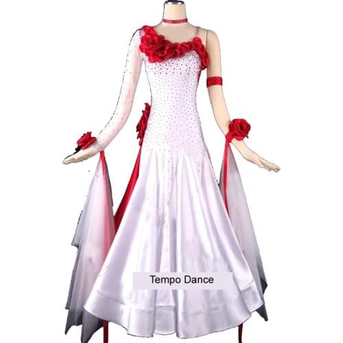 Ballroom dancing dress standard dresses modern dance costume luminous costumes ballroom dress waltz blue rhinestones dance wear