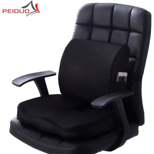PEIDUO Memory Foam Coccyx Seat Cushion & Lumbar Support Pillow for Office Chair Car Chair Cushion Set Tailbone Pain Relief