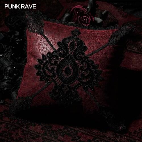 PUNK RAVE Gothic Gorgeous Hold Pillow/cushion Retro Delicate Embroidery Decals Inelastic Flat Velvet Soft Cushion Costume Props