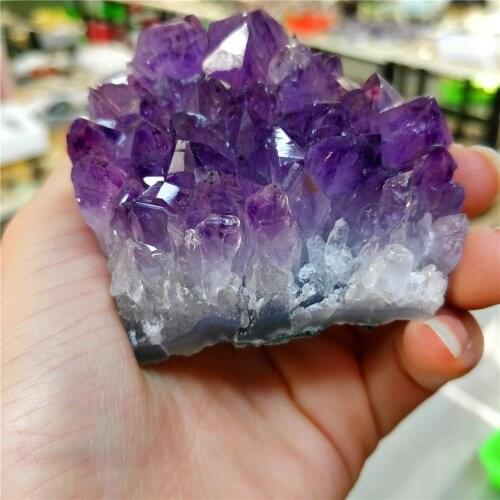 Popular Natural Uruguay Amethyst Cluster Original Rough Raw Purple Crystal Clusters Druse For Reiki Decoration Feng Shui