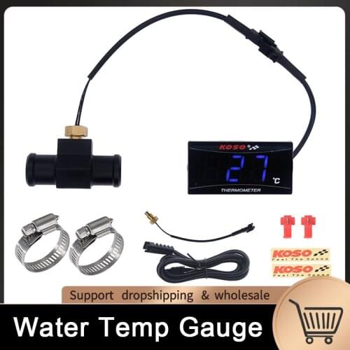 KOSO Motorcycle Thermometer Instruments Universal Water Temp Temperature Digital Display Meter Gauge Sensor Adapter For XMAX250