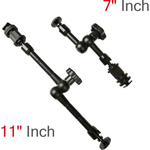 7 / 11 Inch Adjustable Friction Articulating Magic Arm + Super Clamp Crab Clip for DSLR LCD Monitor LED Light Camera Accessories