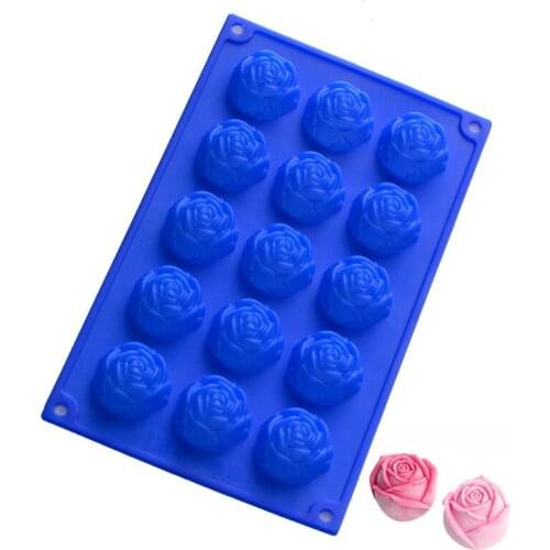 Rose Flowers Shape Silicone Cake Mold Muffin Pan 3D Mould Dessert Mousse Candy Muffin Pan Valentines Day Gift Bakeware Tools