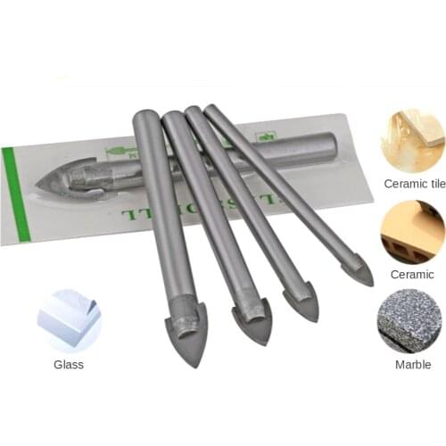 3-12mm Glass Drill Bit Triangle Drills Tungsten Carbide Tip With 1/4" Hex Shank Silver Color Power Tool Accessories For Tile