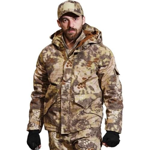 Tactical Jackets+ Pants Windproof Tactical Cargo Coat Airsoft Jacket Multi-Pocket Camouflage Winter Men Jacket Hunting Uniform