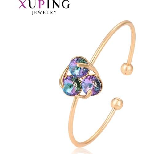 Xuping Jewelry Newest Elegant Crystals Bangle for Women Trendy Party Engagement Birthday Gift 50011