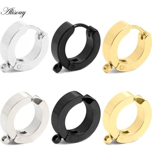 Alisouy 2PCS Stainless Steel Back Clips Ear Hooks Earrings Findings for Components DIY Jewelry Findings Parts Wholesale