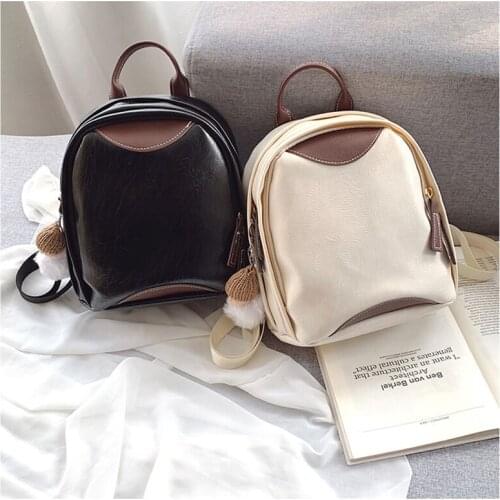 Womens Bags Fashion White Teenage Girls Medium Backpack Designer Cute Mini Travel Summer Fashionable Leather Backpack Bag 2021