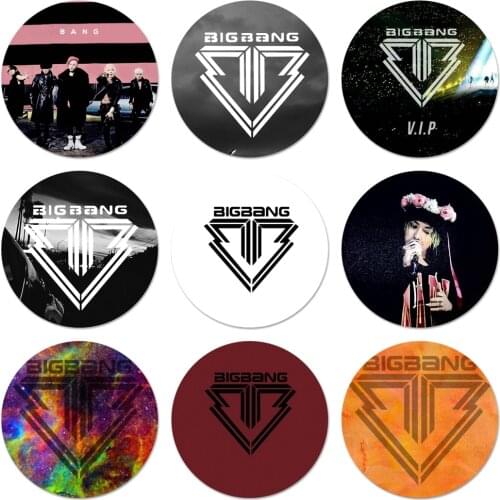 Big bang KPOP Icons Pins Badge Decoration Brooches Metal Badges For Clothes Backpack Decoration 58mm